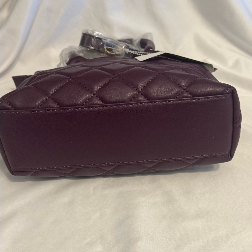 NWT Studio Badgley Mischka Plum Quilted Leather Mini Handbag/ Crossbody - Picture 5 of 5